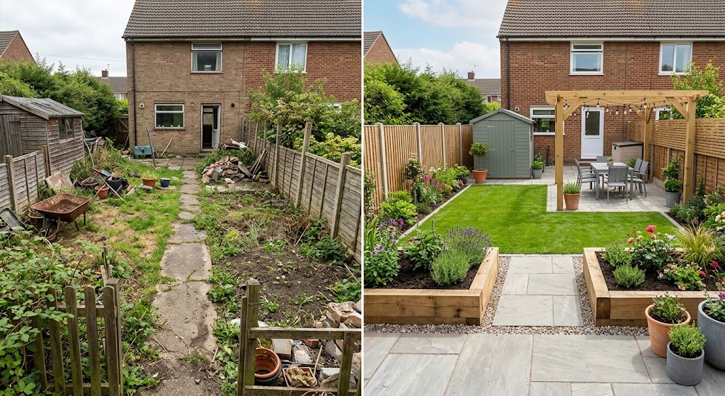 Full garden build, before and after