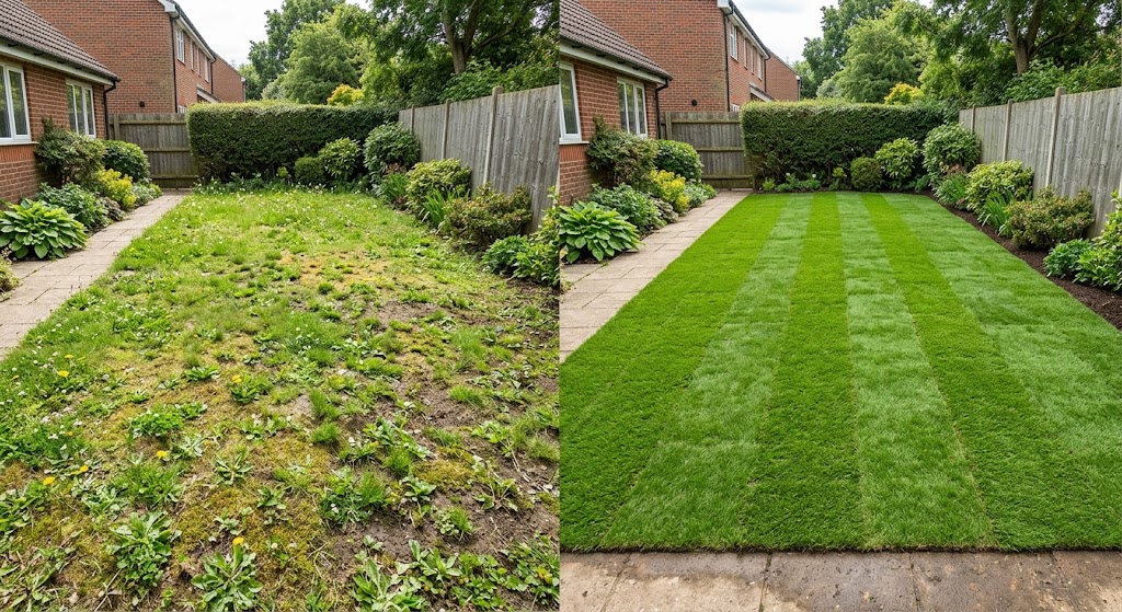 Turf relay, before and after