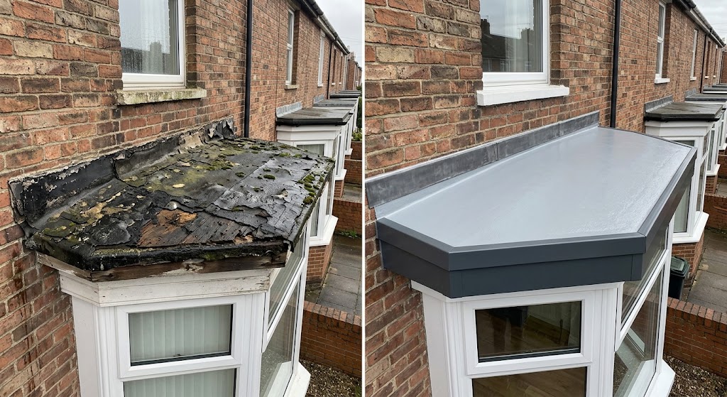 GRP bay roof