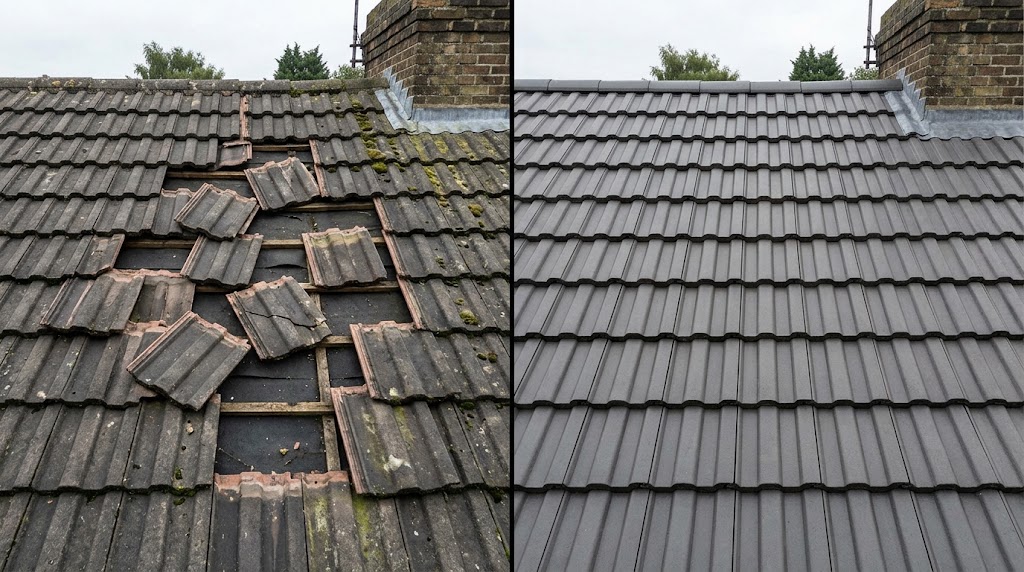 Slipped tiles