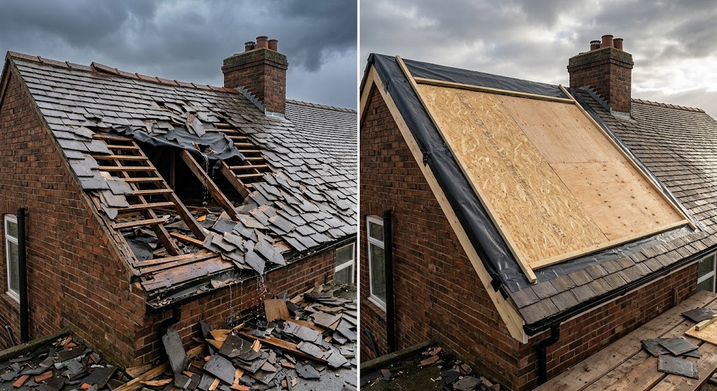 Storm repair + insurer report